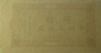 民国无纪年云南省银行银圆定额本票伍圆背面图
