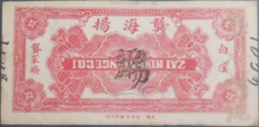 民国二十五年龙海扬贰角(新化白溪)背面图